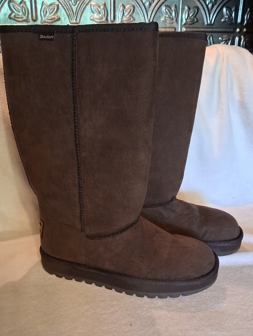 Skechers Women's Brown Suede Knee-High Winter Boots Size 7